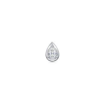 18K Gold Pear Shaped Diamond Single Earring
