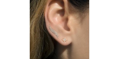 April Jewelry Event | 14K White Gold & 0.200 TCW Diamond North Star Stud Earrings