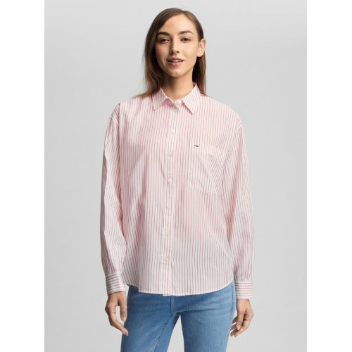 Drapy Stripe Boyfriend Shirt