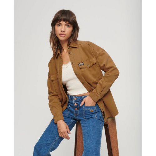 Denim Overshirt - Caramel Brown 