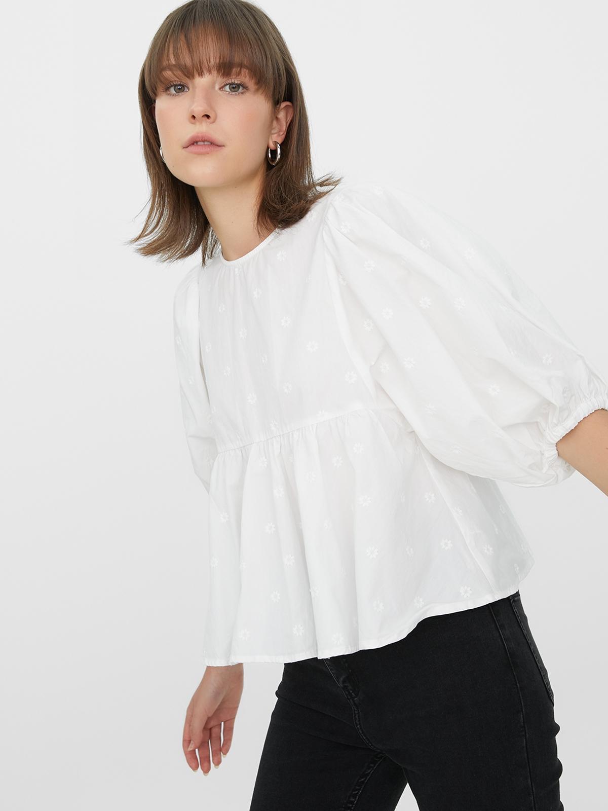 Puffed Sleeve Blouse - White