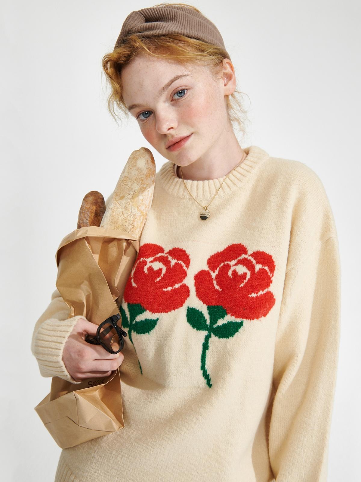 Wonder Visitor x Logo Aps Knitted Sweatshirt - Ivory