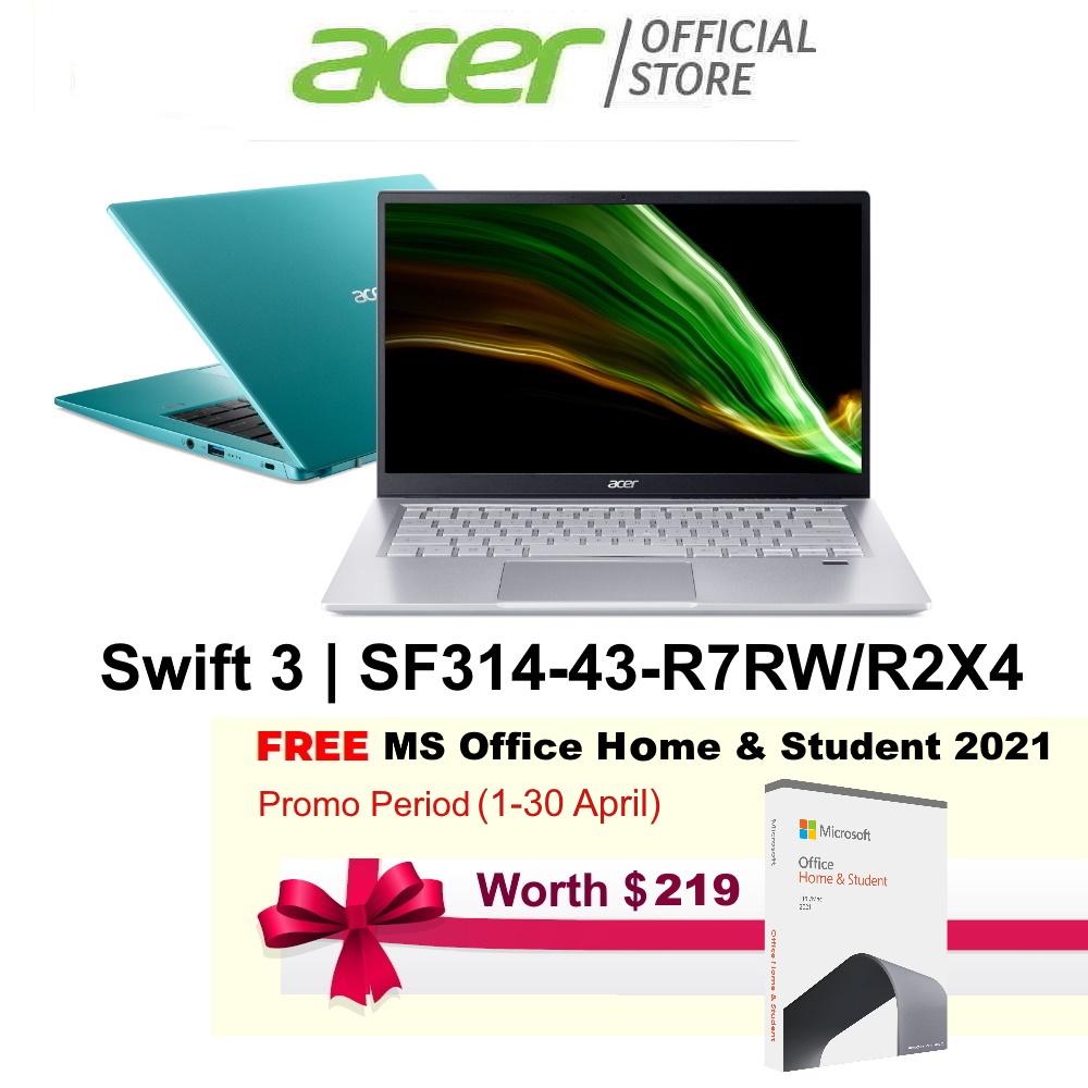  it is not eligible for a full refund. Refund amount will deduct Microsoft Office Value *nnWhat's in the box :n1x Acer Swift 3 SF314-43-R7RW/R2X4 laptopn1x 3 Year McAfee Internet Security (Physical Card Located in Carry Case)n1x Acer Carry Case