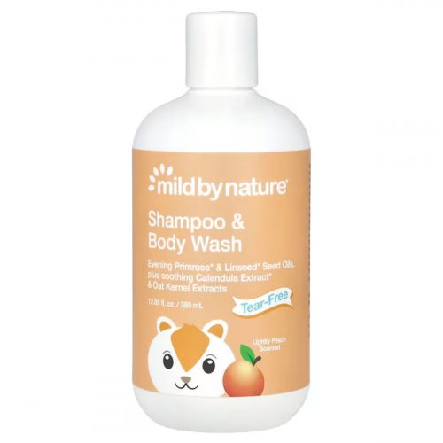  Mild By Nature, Tear-Free Baby Shampoo & Body Wash, Peach, 12.85 fl oz (380 ml) 