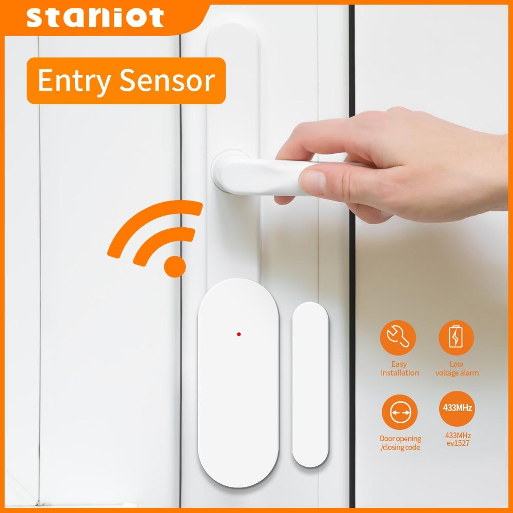 Staniot DS100 Tuya 433mhz Alarm Accessories Smart Remote Control Wireless Door and Window Alarm Sensor Door Open/Closed Detecors