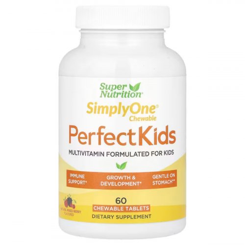  Super Nutrition, Perfect Kids Complete Multivitamin, Mixed Berry, 60 Vegetarian Chewable Tablets 