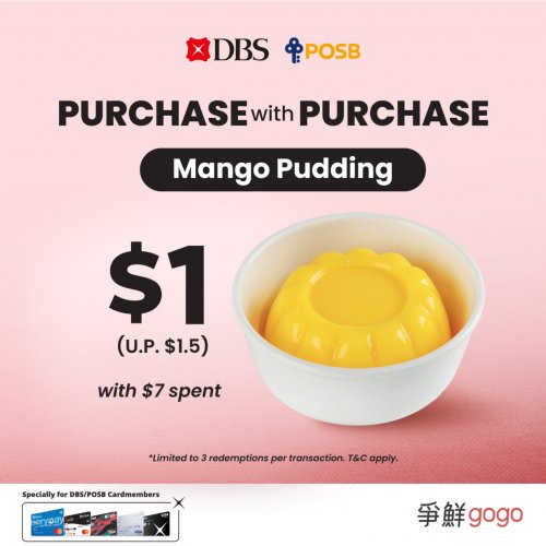 Get Mango Pudding only $1 with DBS/POSB