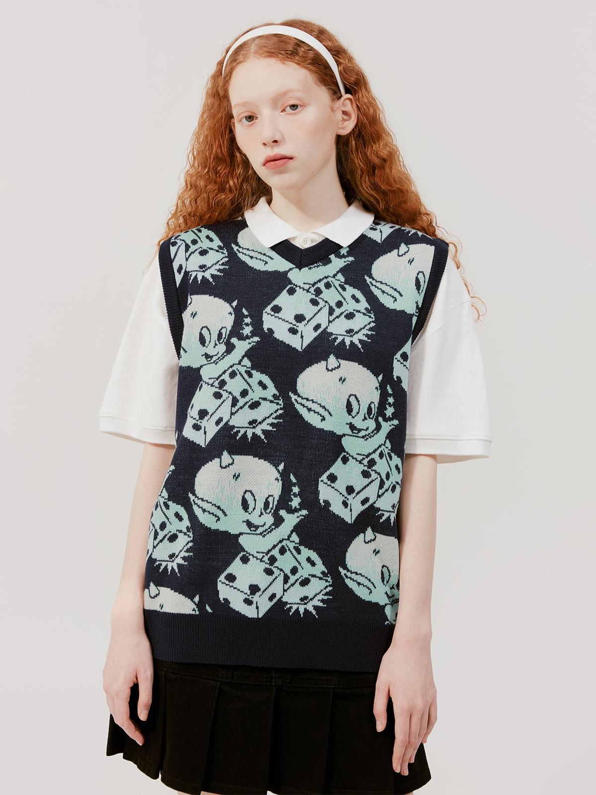 Hot Stuff Knit Top - Navy