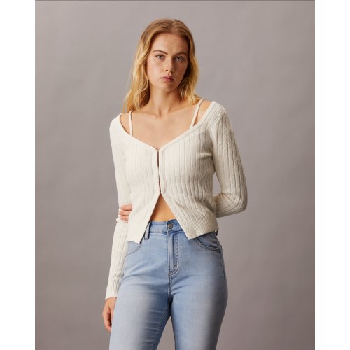  Sensual Strap Knit Cardigan