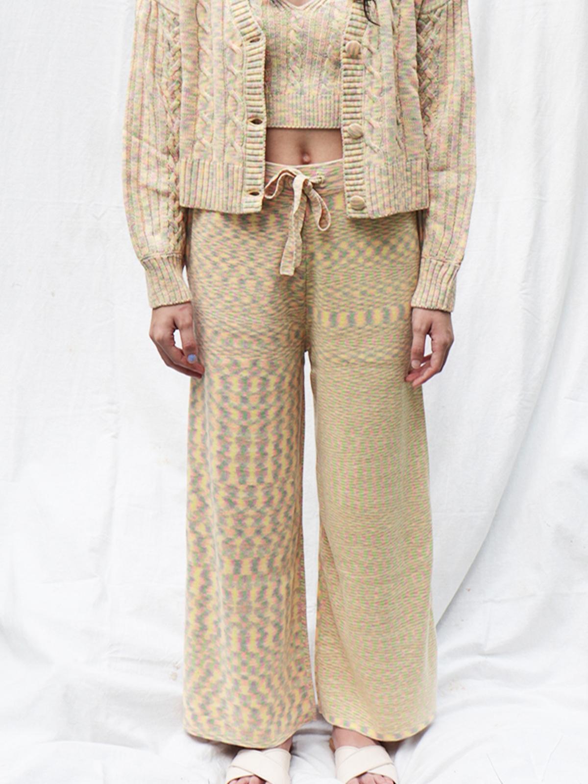 Long Knit Pants - Candy Yellow