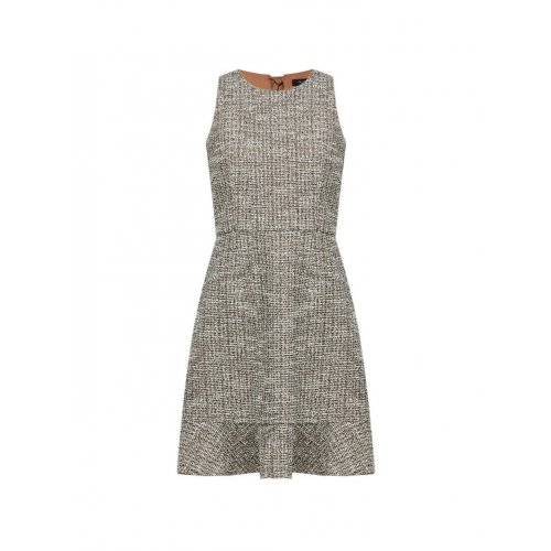 Mermaid Hem Bow Back Tweed Dress