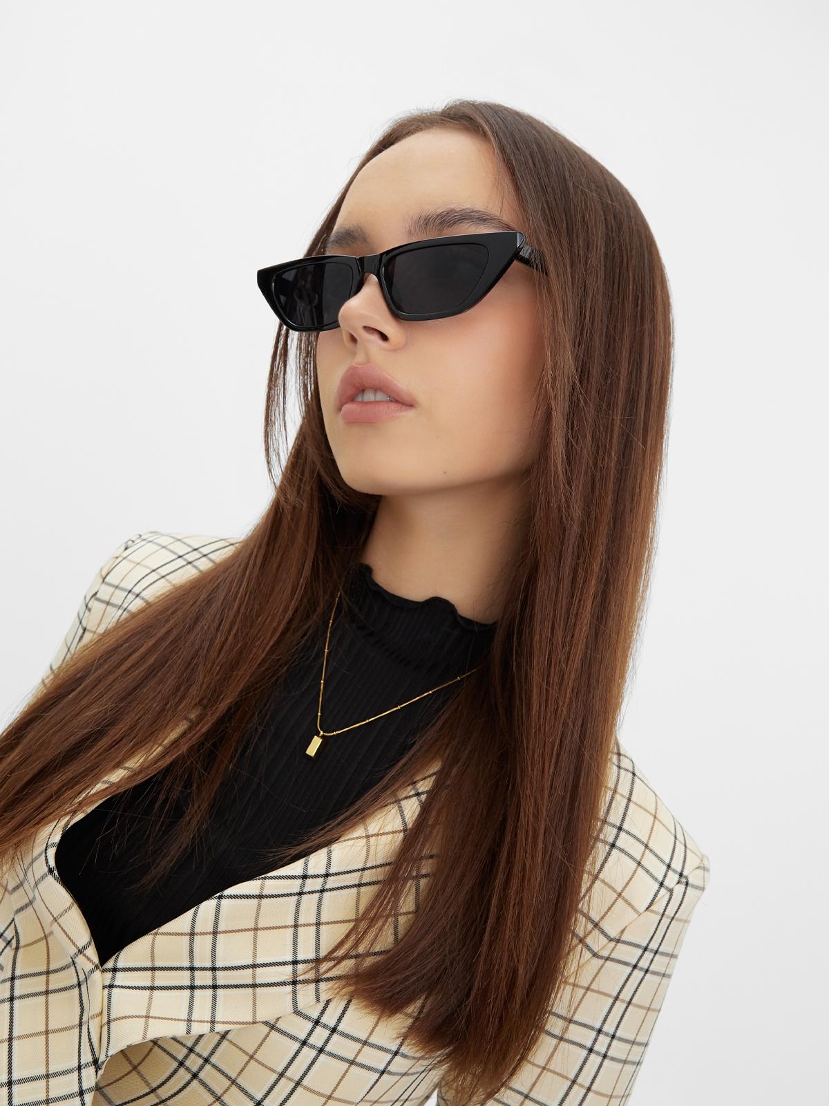 Square Cat Eye Sunglasses - Black