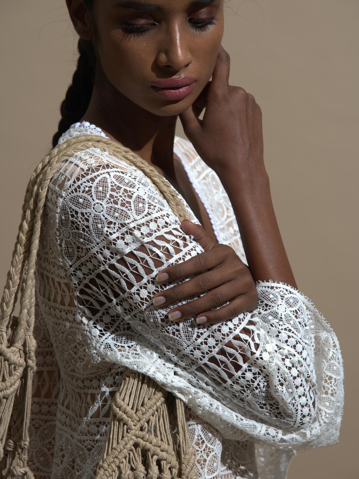 Straight Lace Dress - White