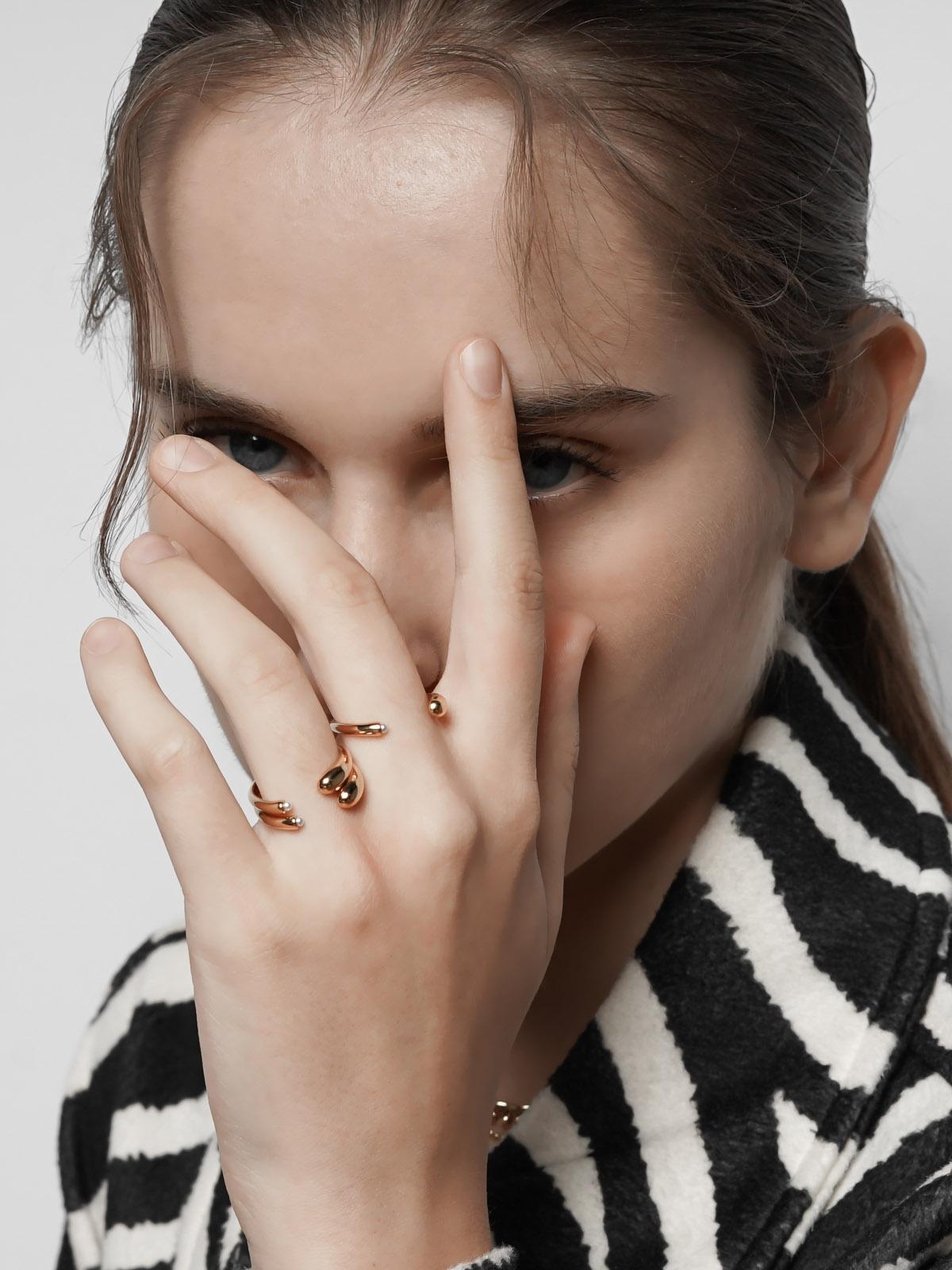 18K Gold Titanium Mini Pearl Open Ring - Gold