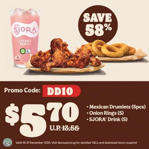 Spicy Meal Deal: Mexican Drumlets + Sides & Drink for $5.70