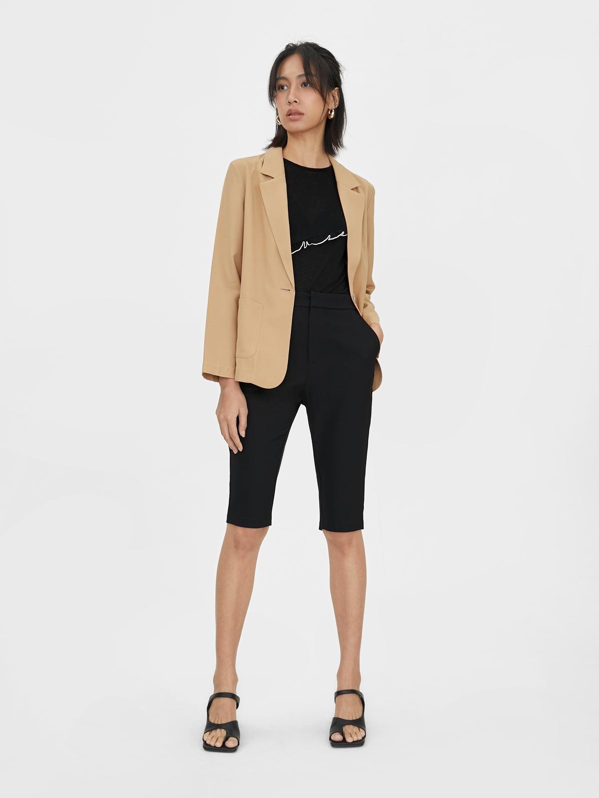 Ruffle Long Sleeve Top - Black