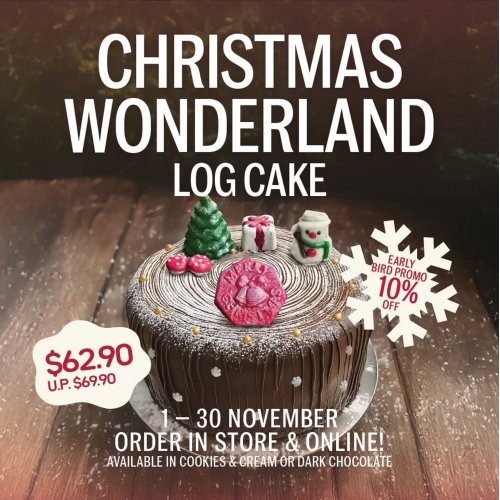 Christmas Ice Cream Log Cakes at 10% Off