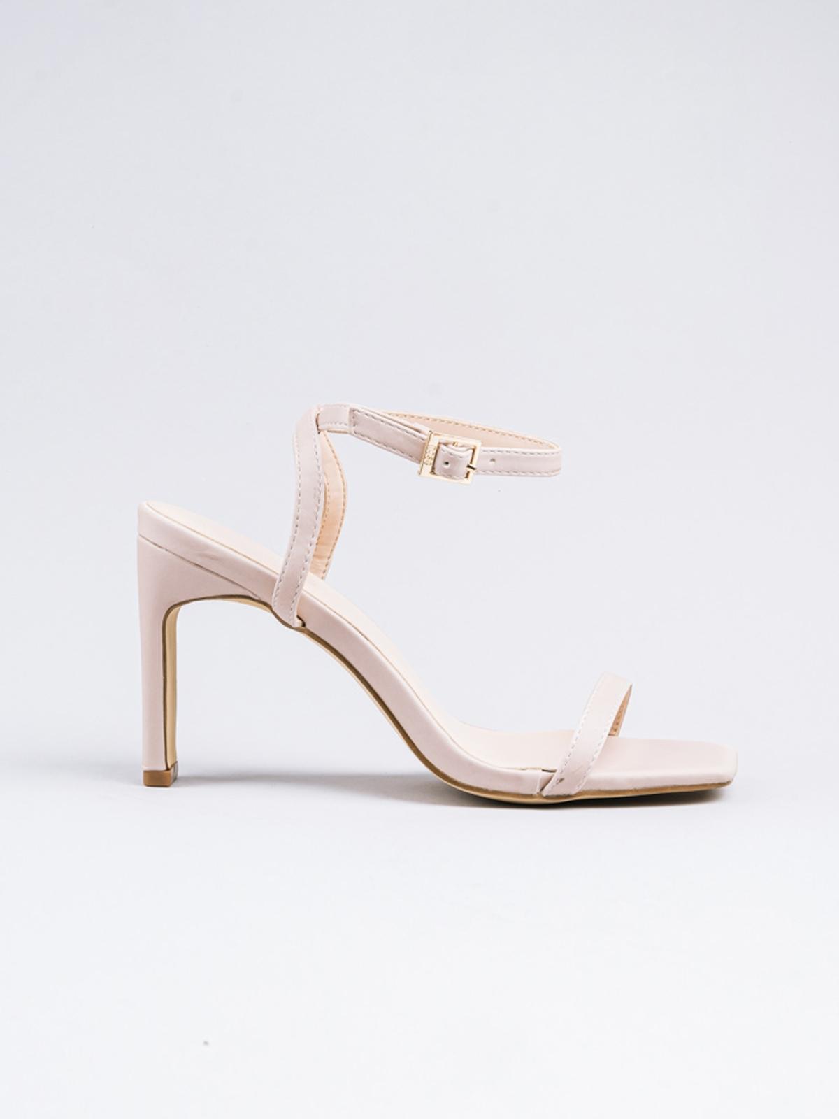 Ankle Strap Heel Sandal - Light Beige