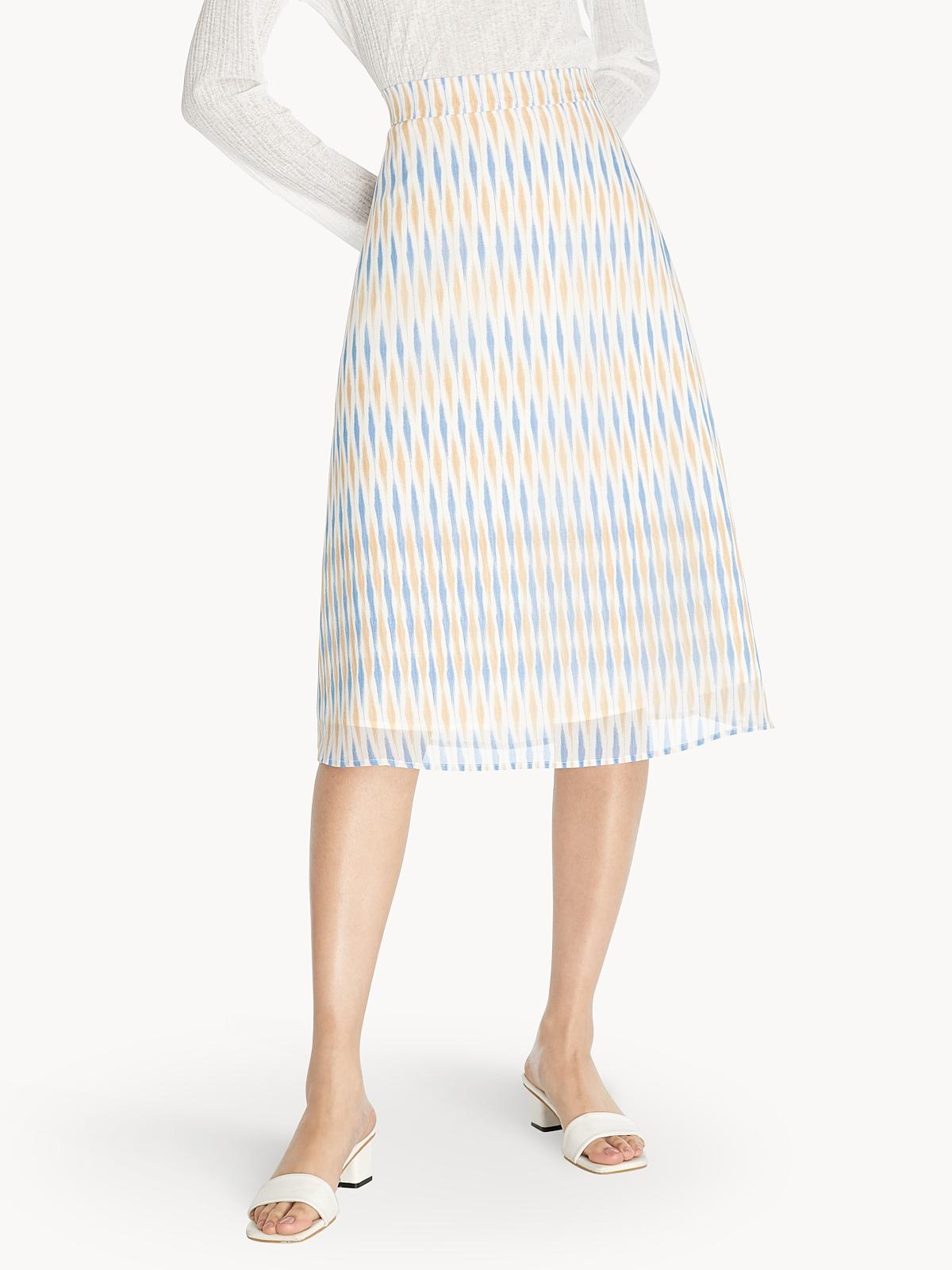 Printed Sheer Skirt - Blue