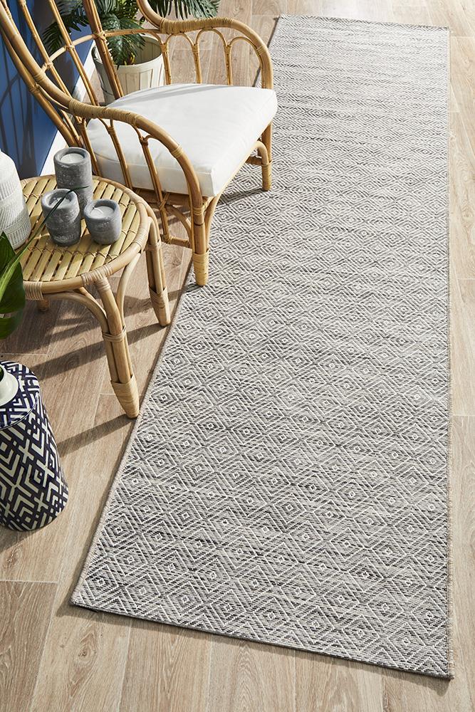 Terrace Clara Diamond Runner Rug Natural 300X80