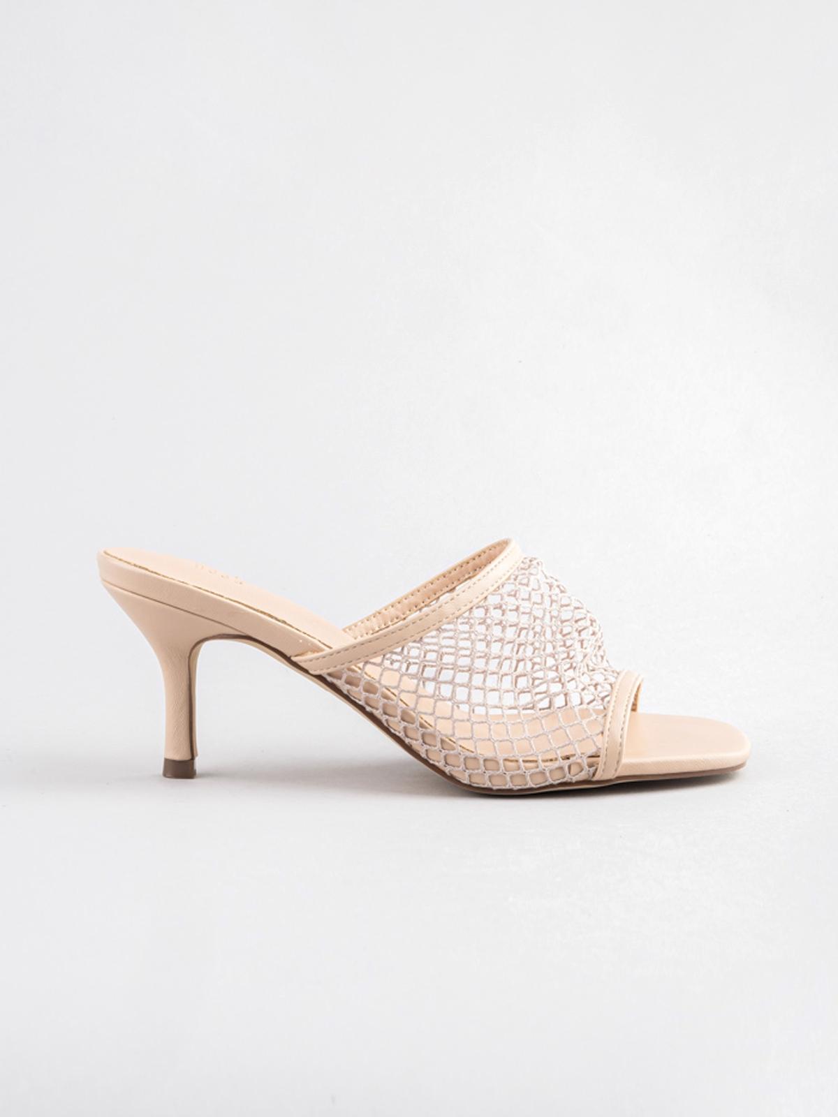 Mesh Heel Slide - Nude