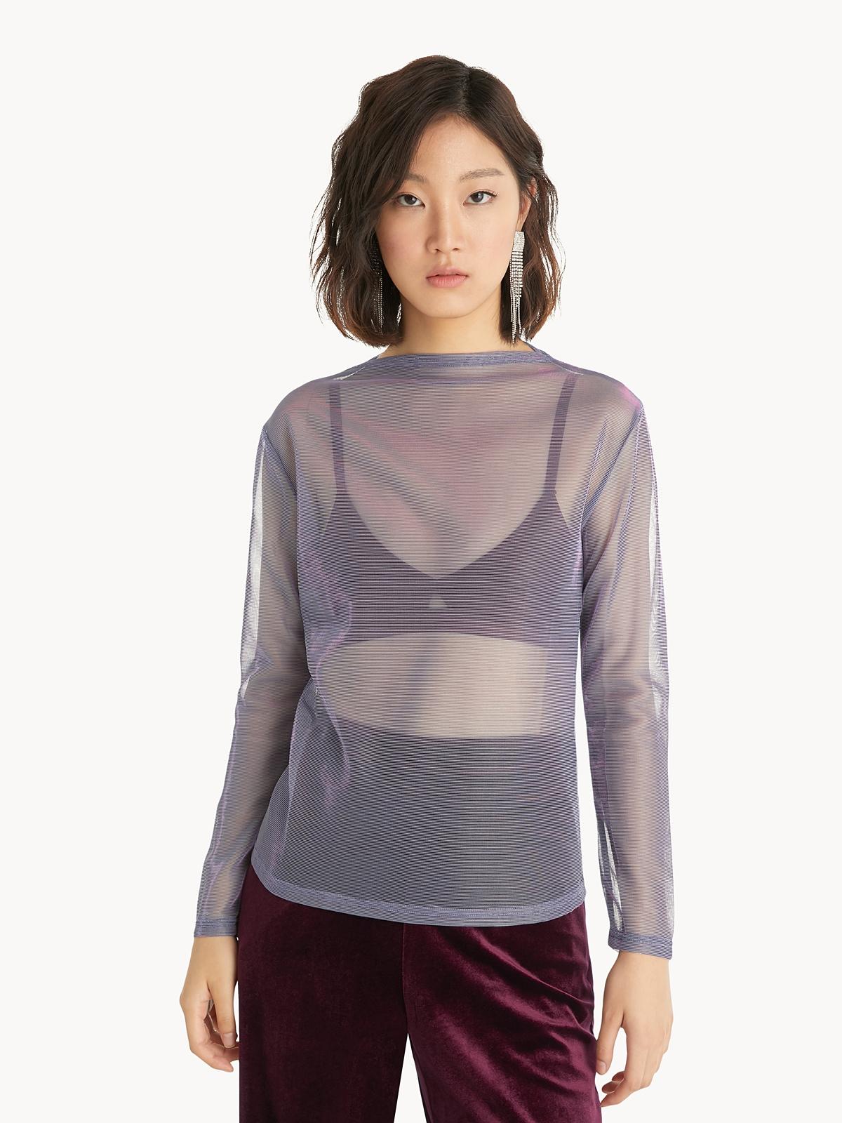 Reflective Sheer Top - Purple