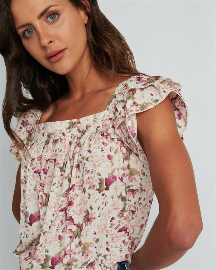 Roxana Ruffle Sleeve Top