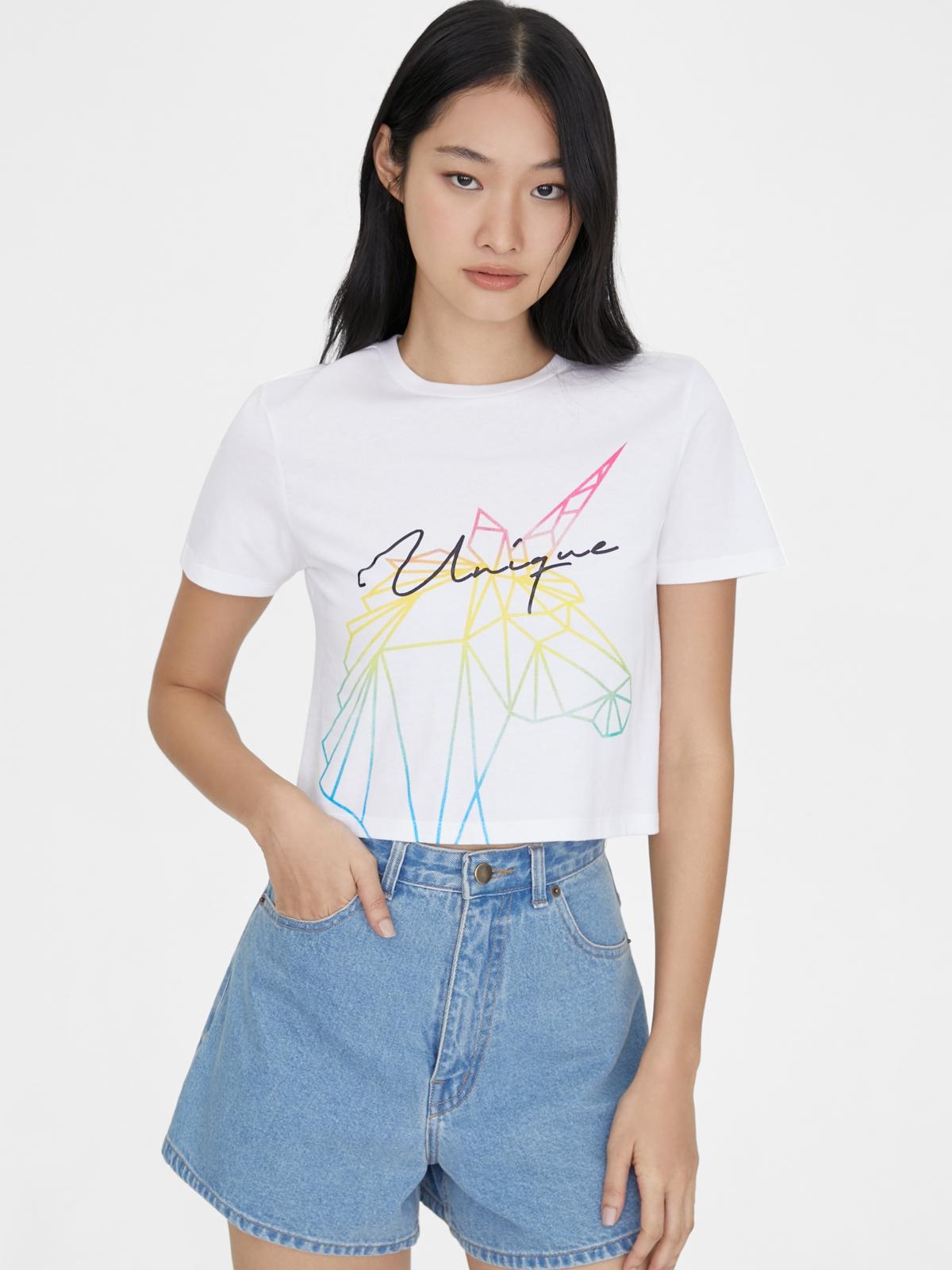 Sustainable Unique Unicorn Graphic Tee - White