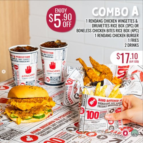 Get Uniquely Rendang Chicken Combos - Combo A