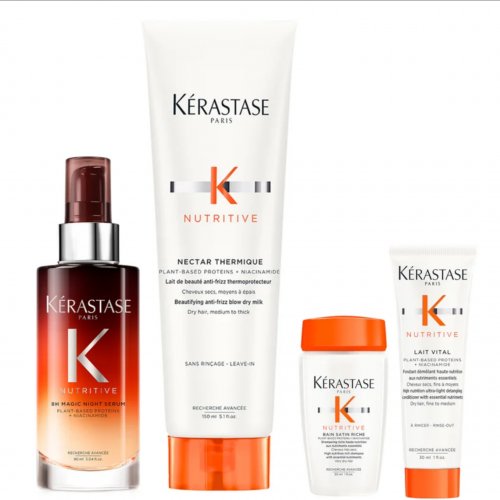 Kérastase Nutritive 8 Hour Serum 90ml, Nutritive Thermique 150ml with Mini Deluxe Nutritive Shampoo 30ml and Conditioner 30ml 