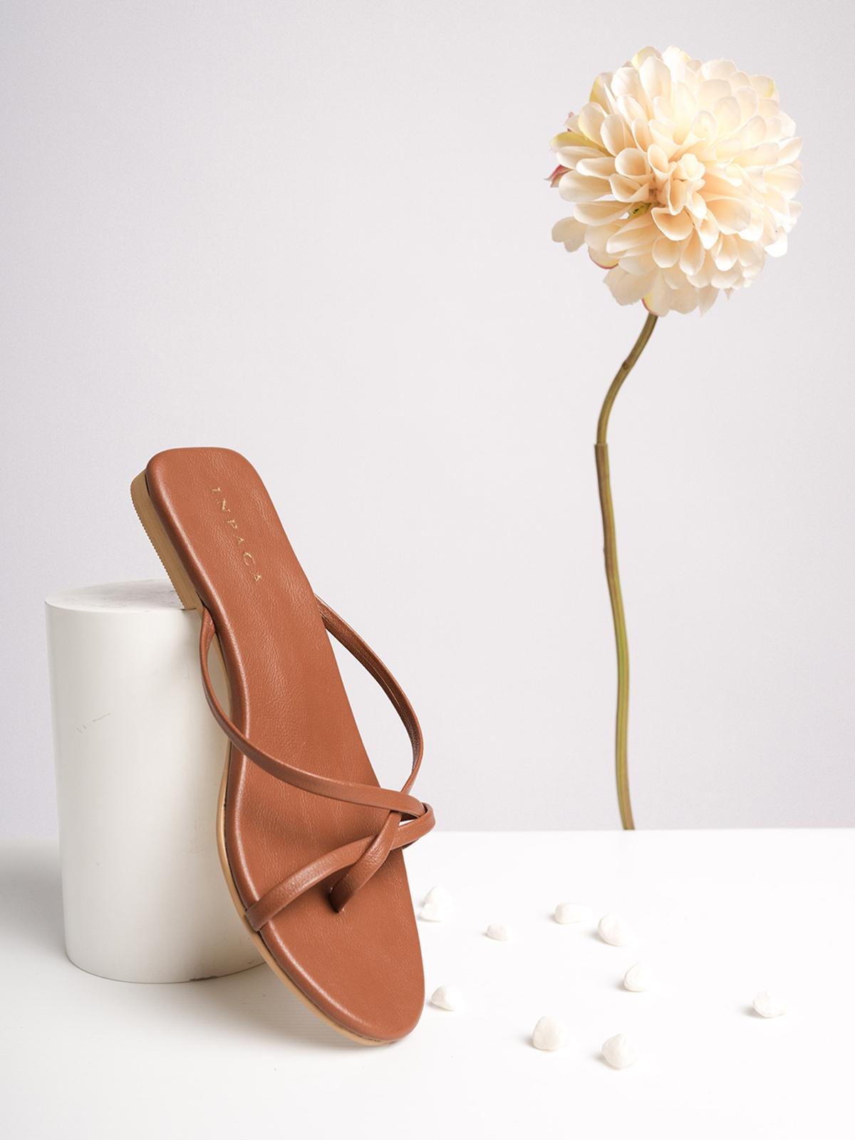 Elle Strappy Slip On Sandals - Tan