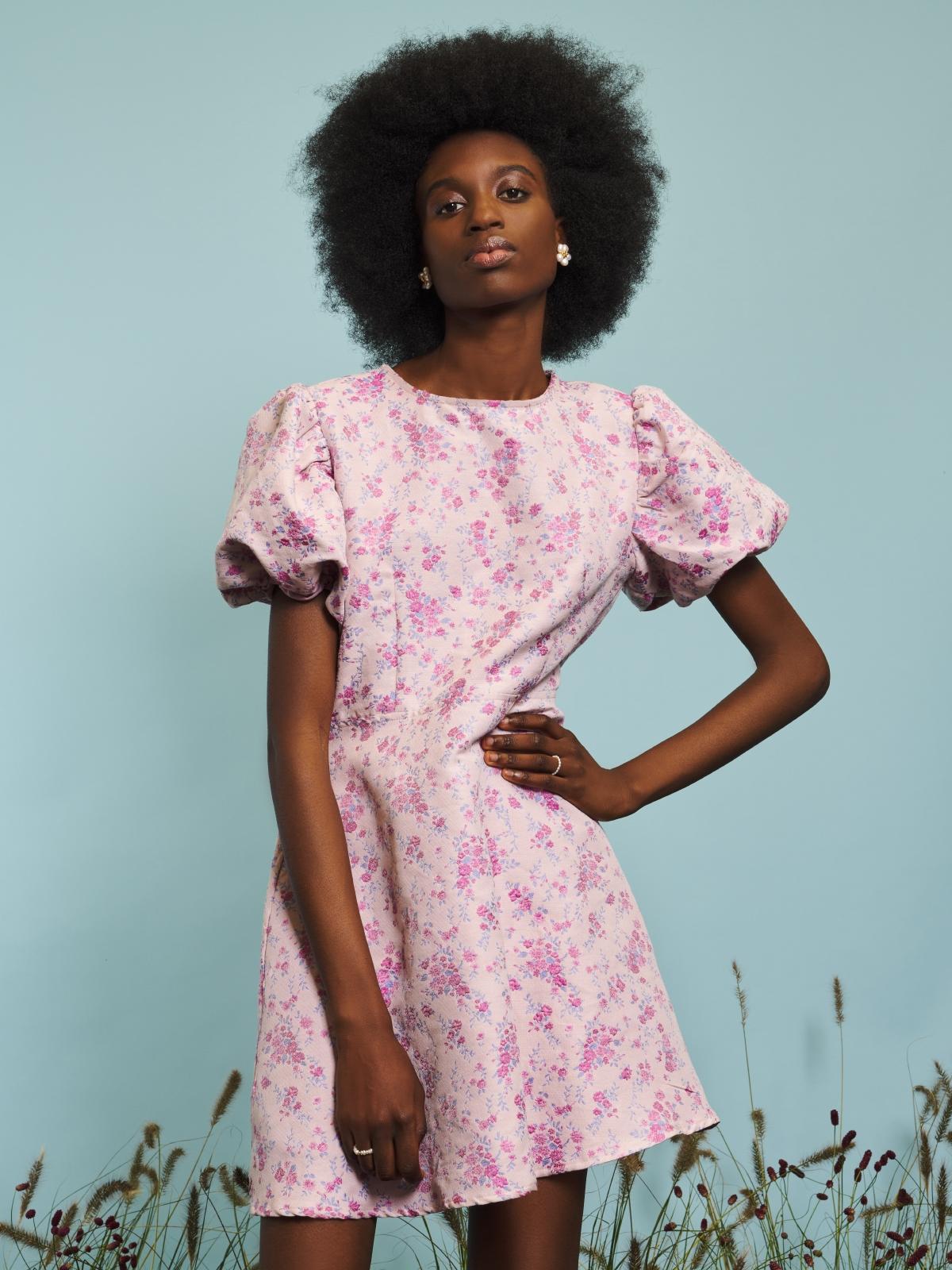 Farm Flower Mini Dress - Pink