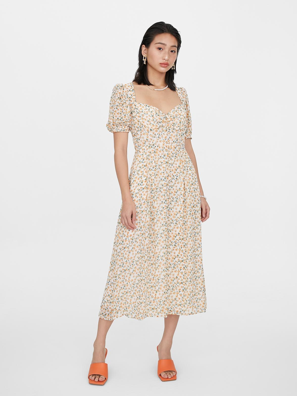 Yasmine Midi Dress - Yellow