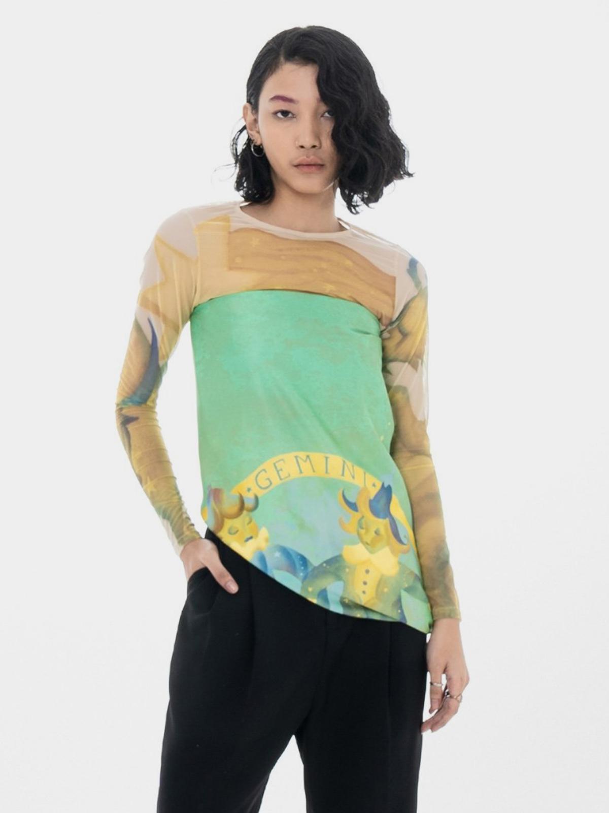 Gemini Zodiac Scarf - Green