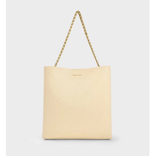  Leia Braided Handle Tote Bag - Beige 