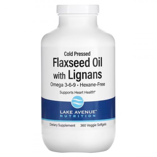  Lake Avenue Nutrition, Cold Pressed Flaxseed Oil with Lignans, 120 Veggie Softgels 