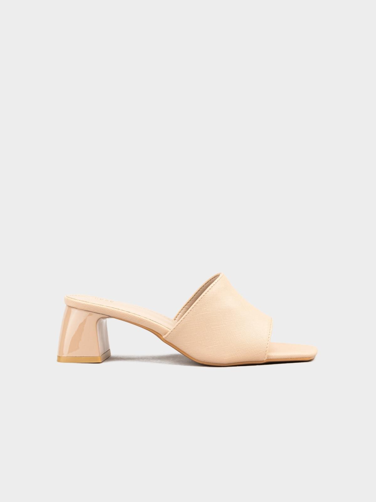 Chunky Heel Slide - Nude