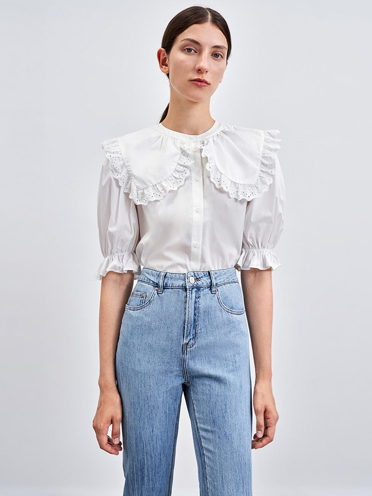 Peter Pan Collar Shirt - White