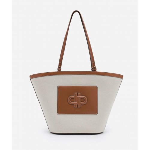  Large PEDRO Icon Canvas Tote Bag - Cognac 