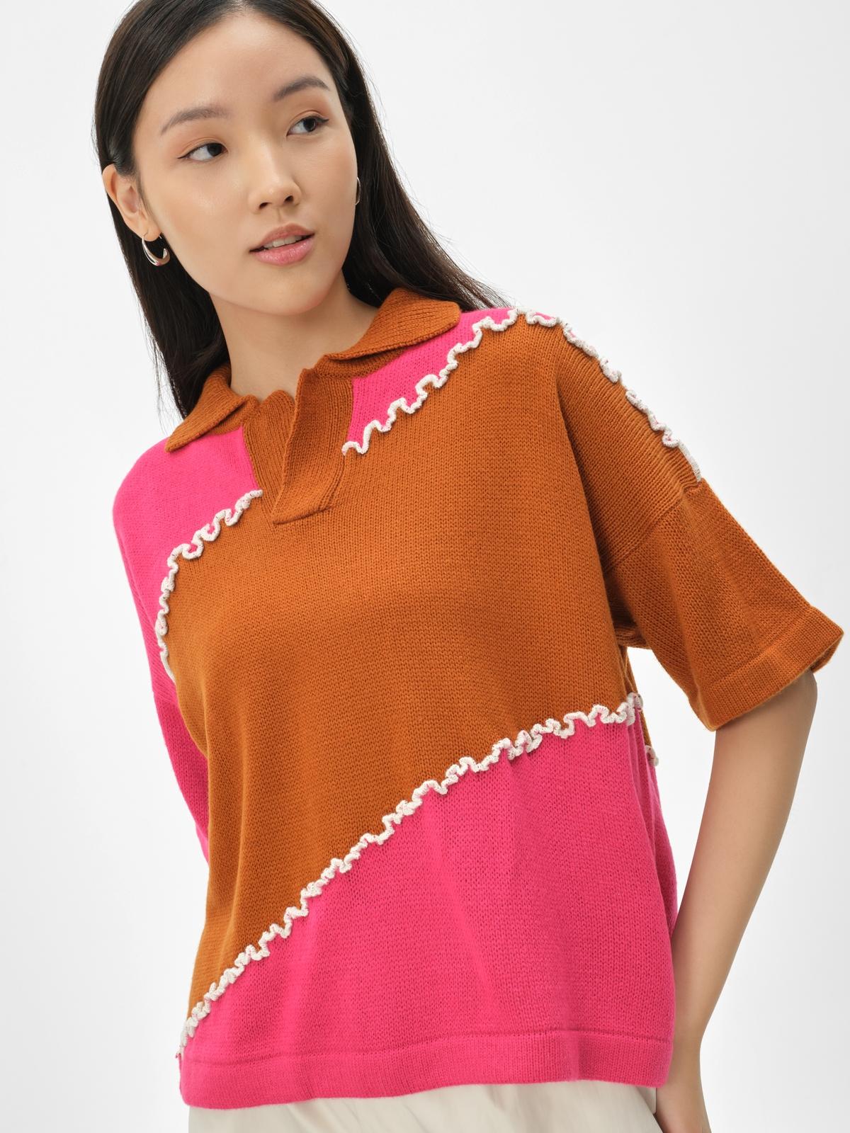 Pomelo Exclusive Montage Polo - Magenta Pink