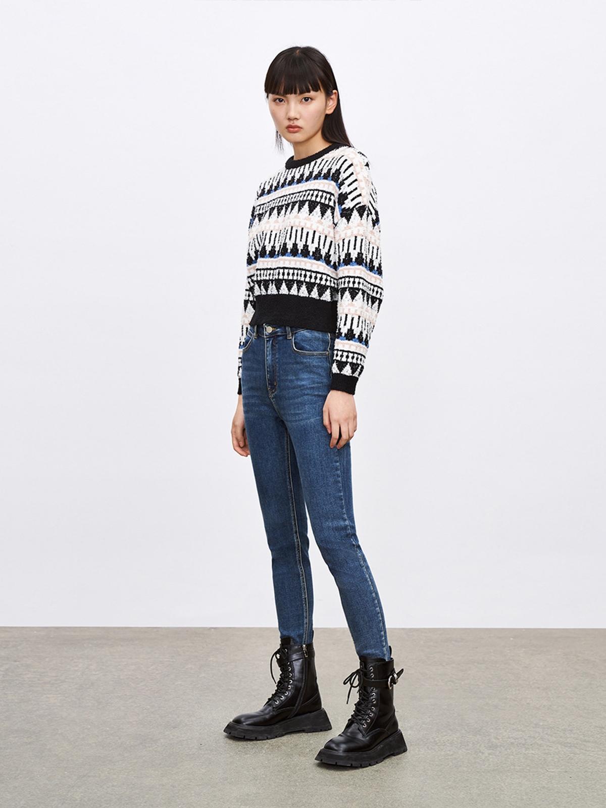 High Waist Skinny Jeans - Blue