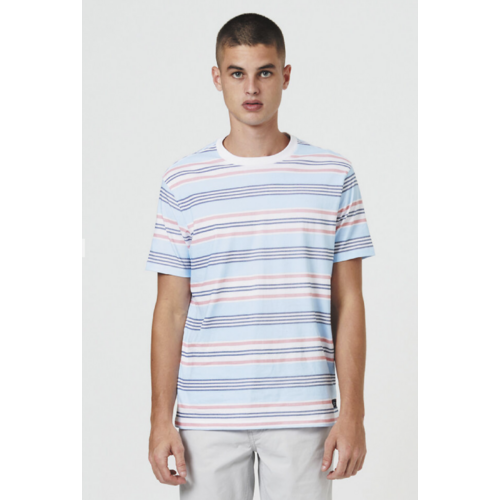 Repeat Stripe Print Tee Sky
