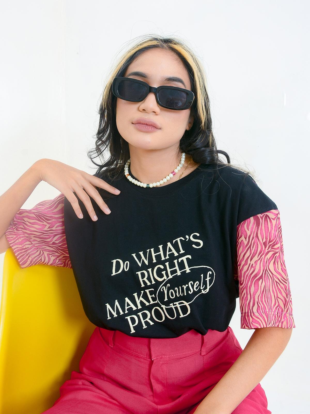 Do Whats Right Embroidery Tee - Multi Color