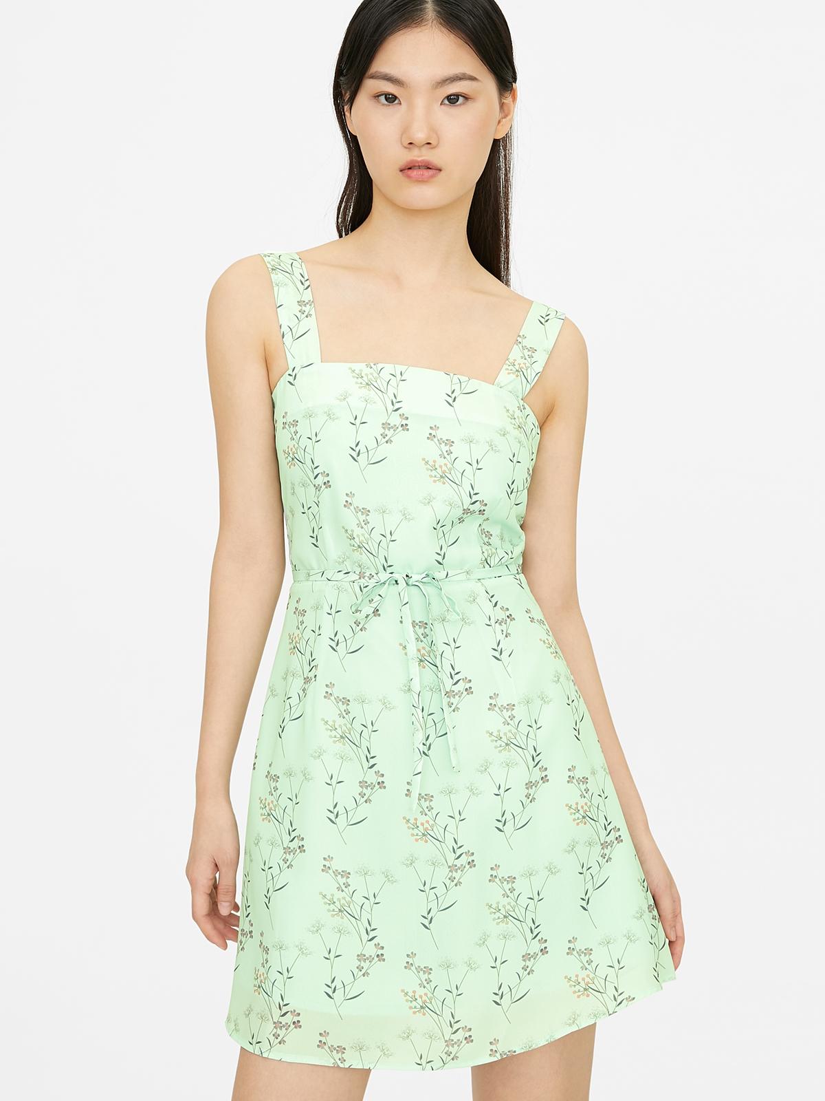 Mini Squared Neck Sundress - Green