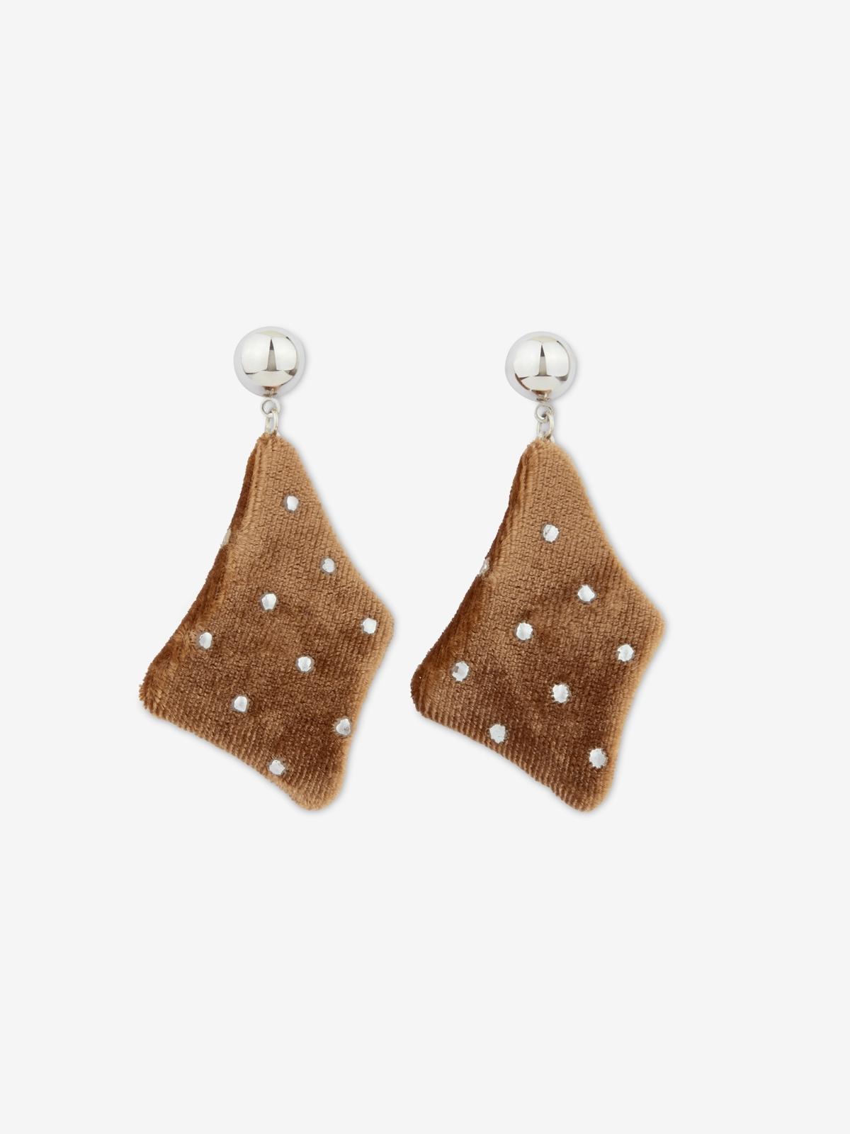Velvet Drop Earrings - Brown