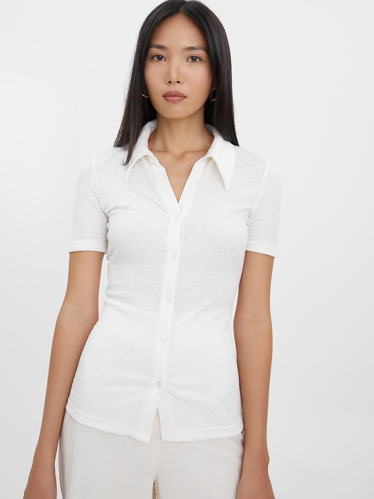 Short Sleeve Button Down Shirt - White