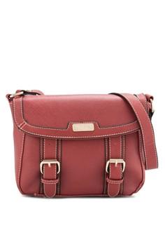 Saffiano Flap Closure Sling Bag