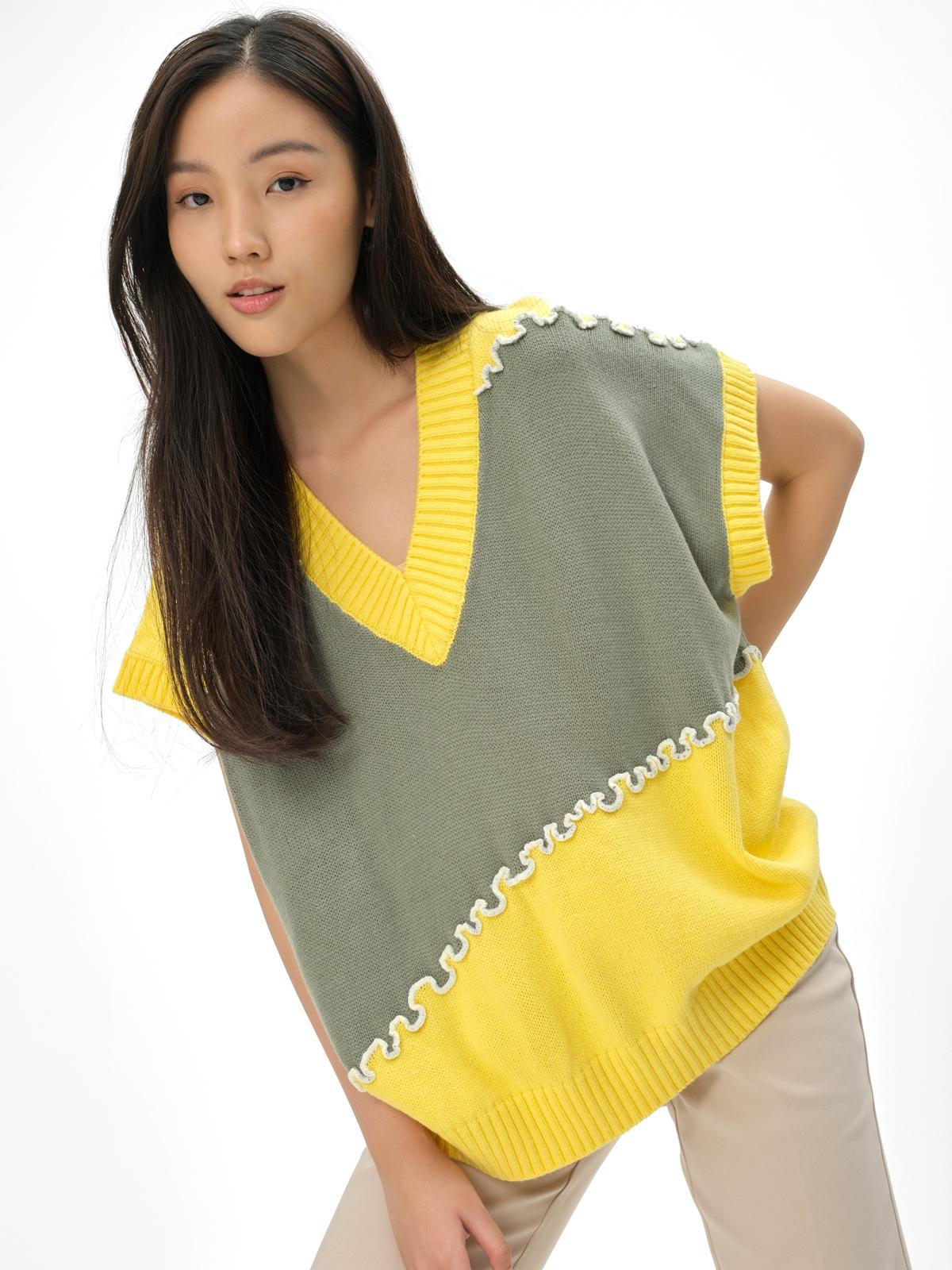 Pomelo Exclusive Montage Vest - Yellow Black Iris