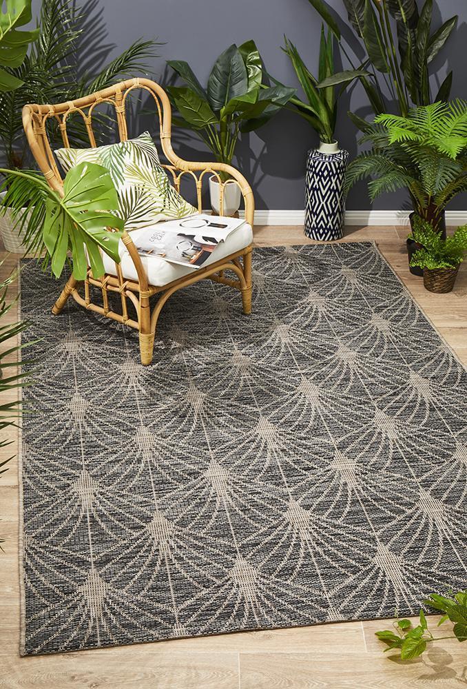 Terrace Fern Trellis Rug Black 330X240