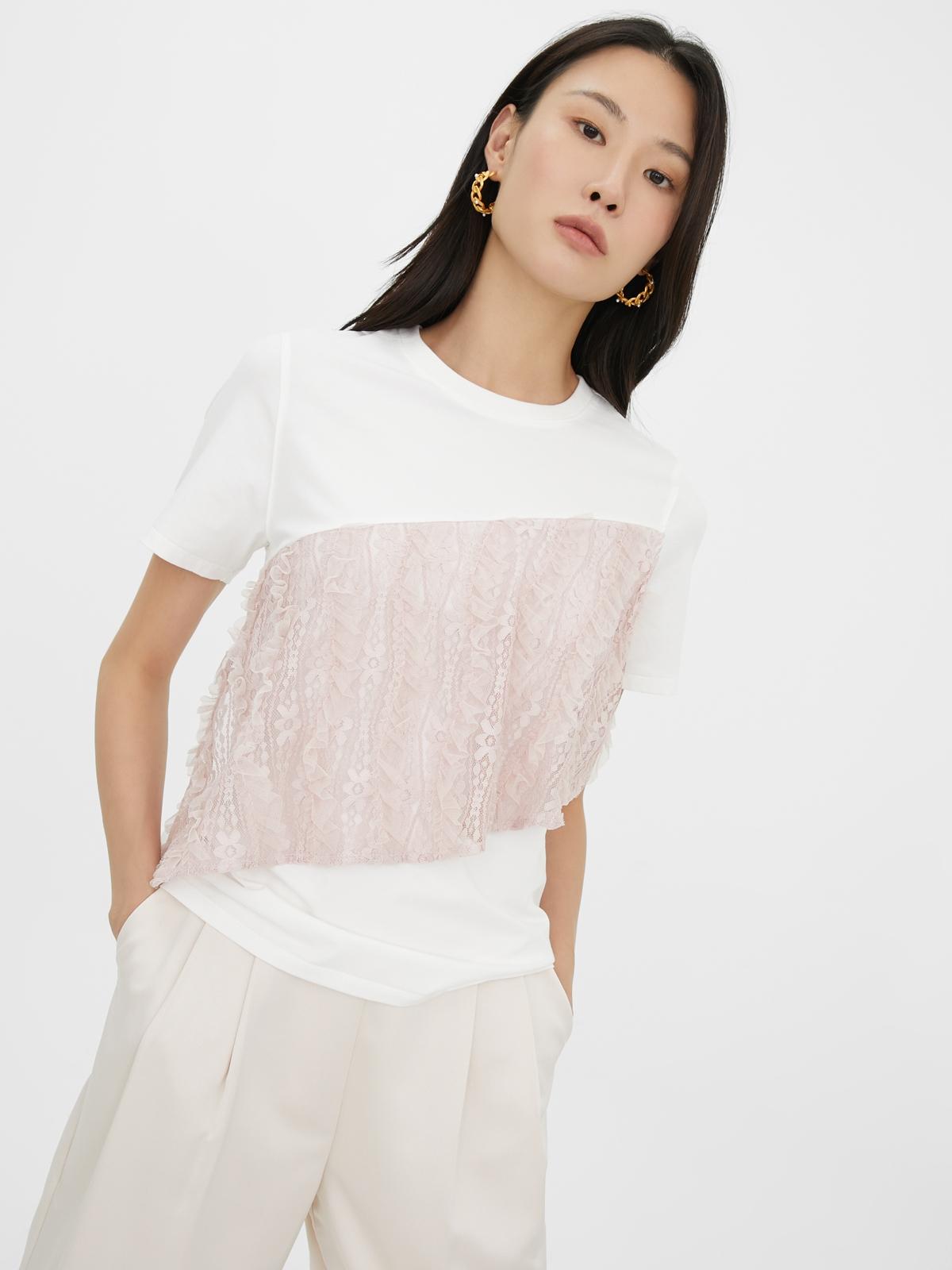 Lace Short Sleeve Top - White
